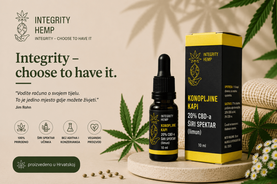 CBD kapi (20%) 10ml - Šireg spektra (limun)