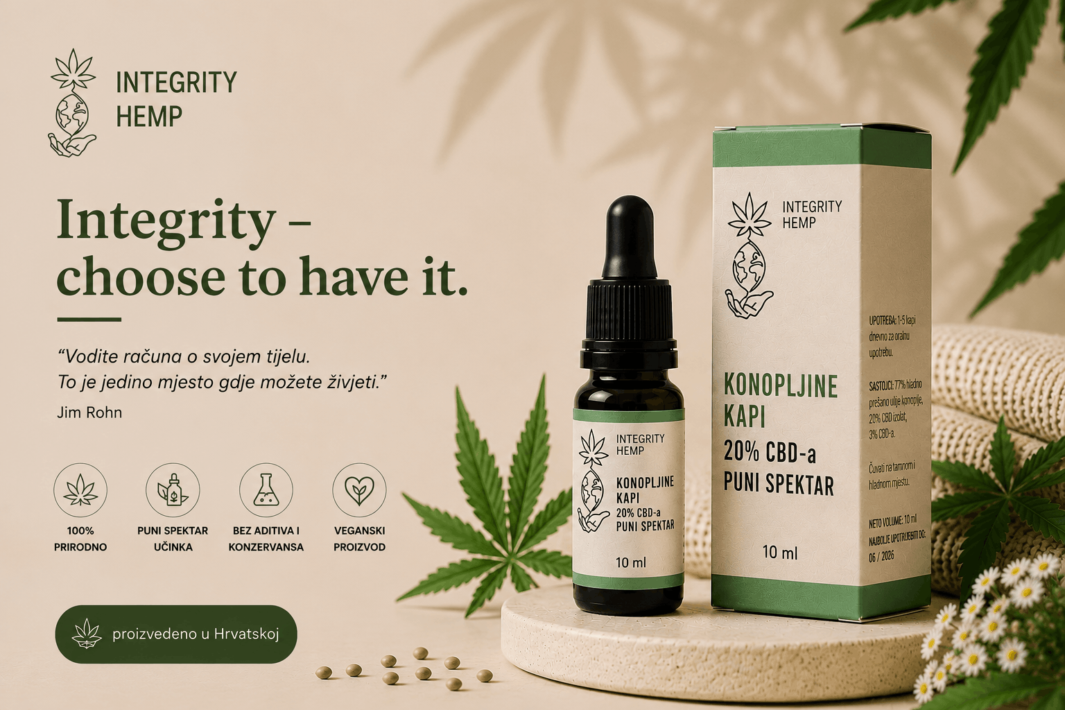 CBD kapi (20%) 10ml - Puni spektar