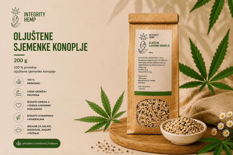 Oljuštene sjemenke konoplje