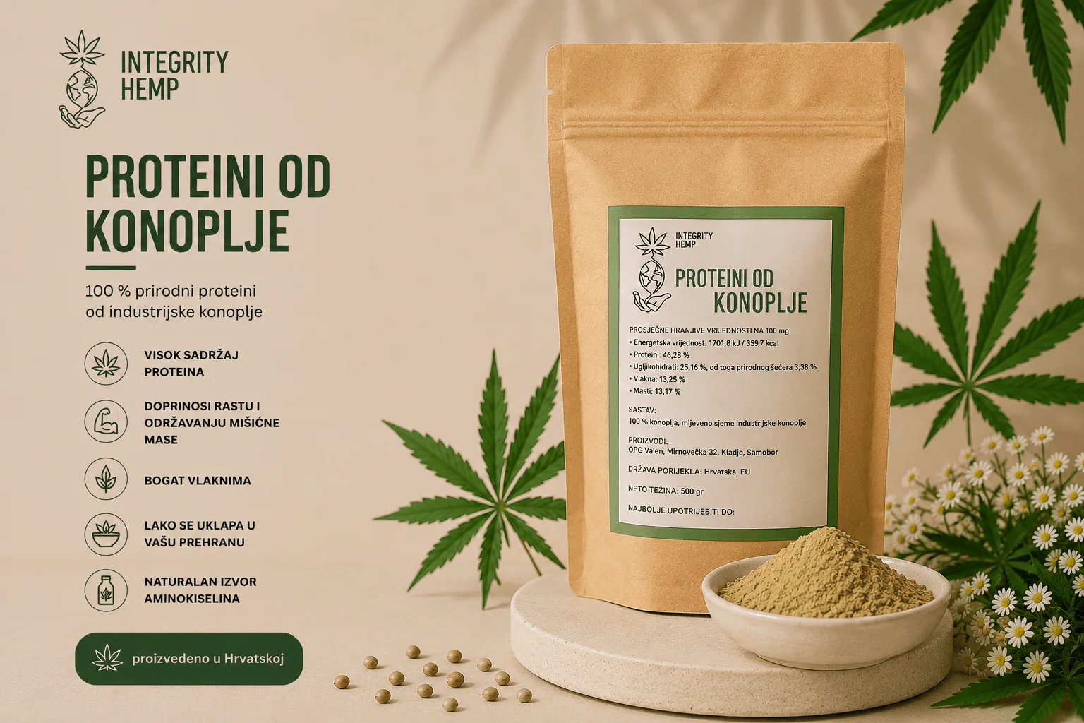 Proteini od konoplje 500g