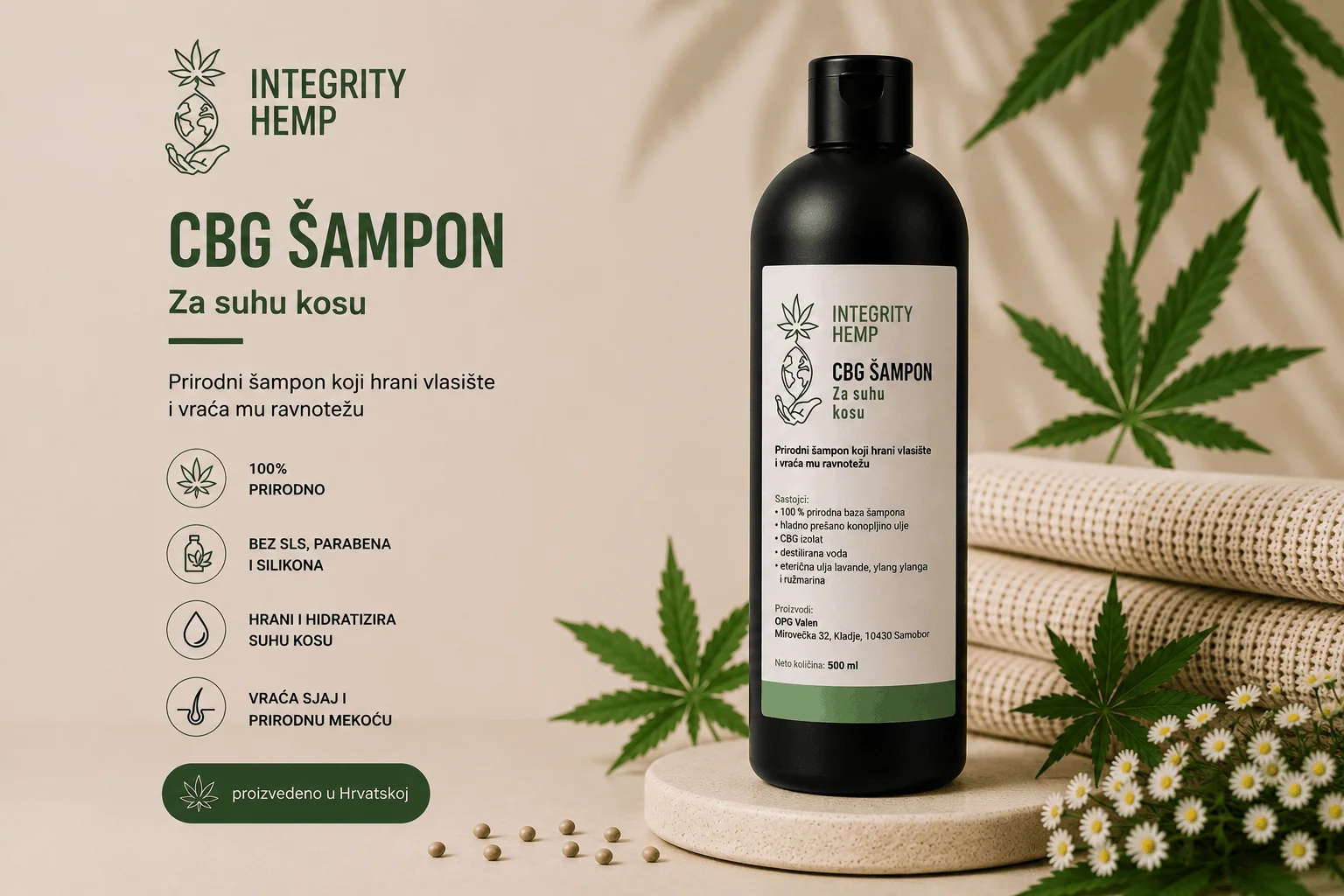 CBG Šampon 500ml - Za suhu kosu